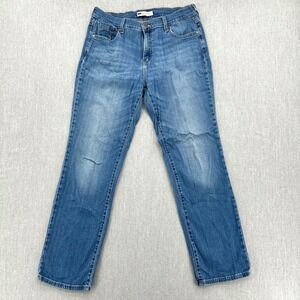Levi's 505 Jeans Women's 32 Blue Straight Leg Medium Wash Denim Stretch Classic